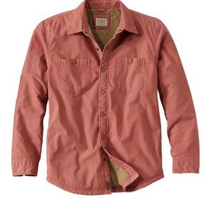 L.L. Bean Men’s Rust Red Sherpa-Lined Shirt Jacket